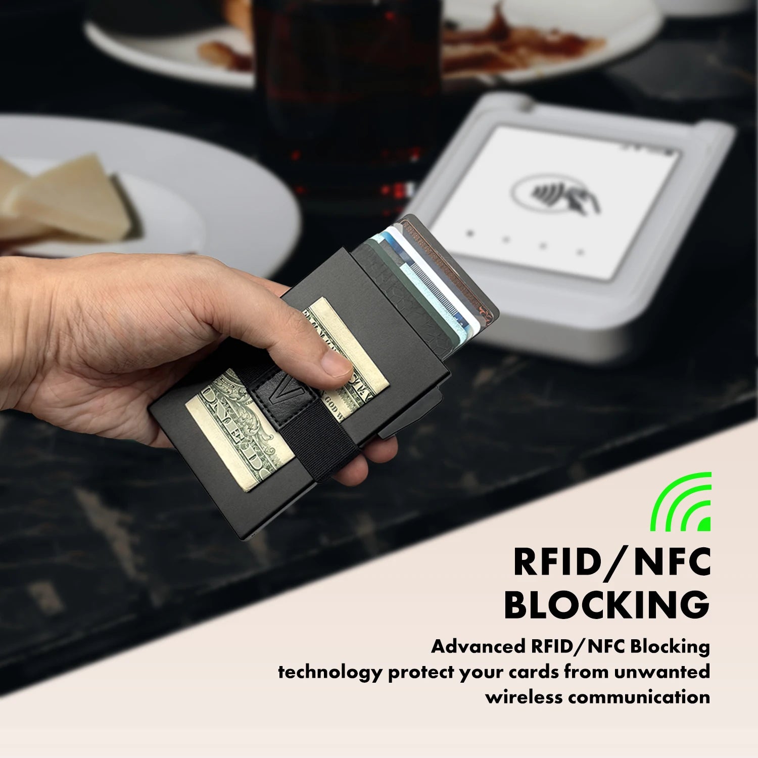Smart Airtag Wallet Men: Metal Wallet with Airtag Holder - AirTag Wallet for Men Airtag Slim Minimalist Pop Up Card