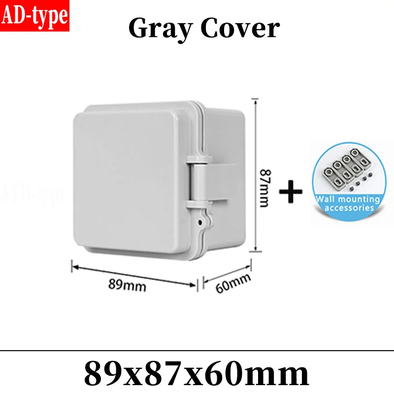 ABS plastic junction box AD type outdoor waterproof junction box - 89x87x60mm / Transparent cover