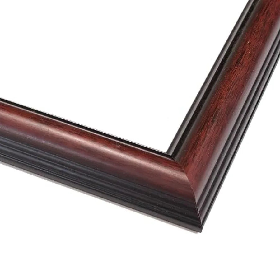 27x27 Inch Solid Wood Picture Frame in Brown Round Mahogany Finish with 1.25 Inch Moulding Width Ideal for Home Decor