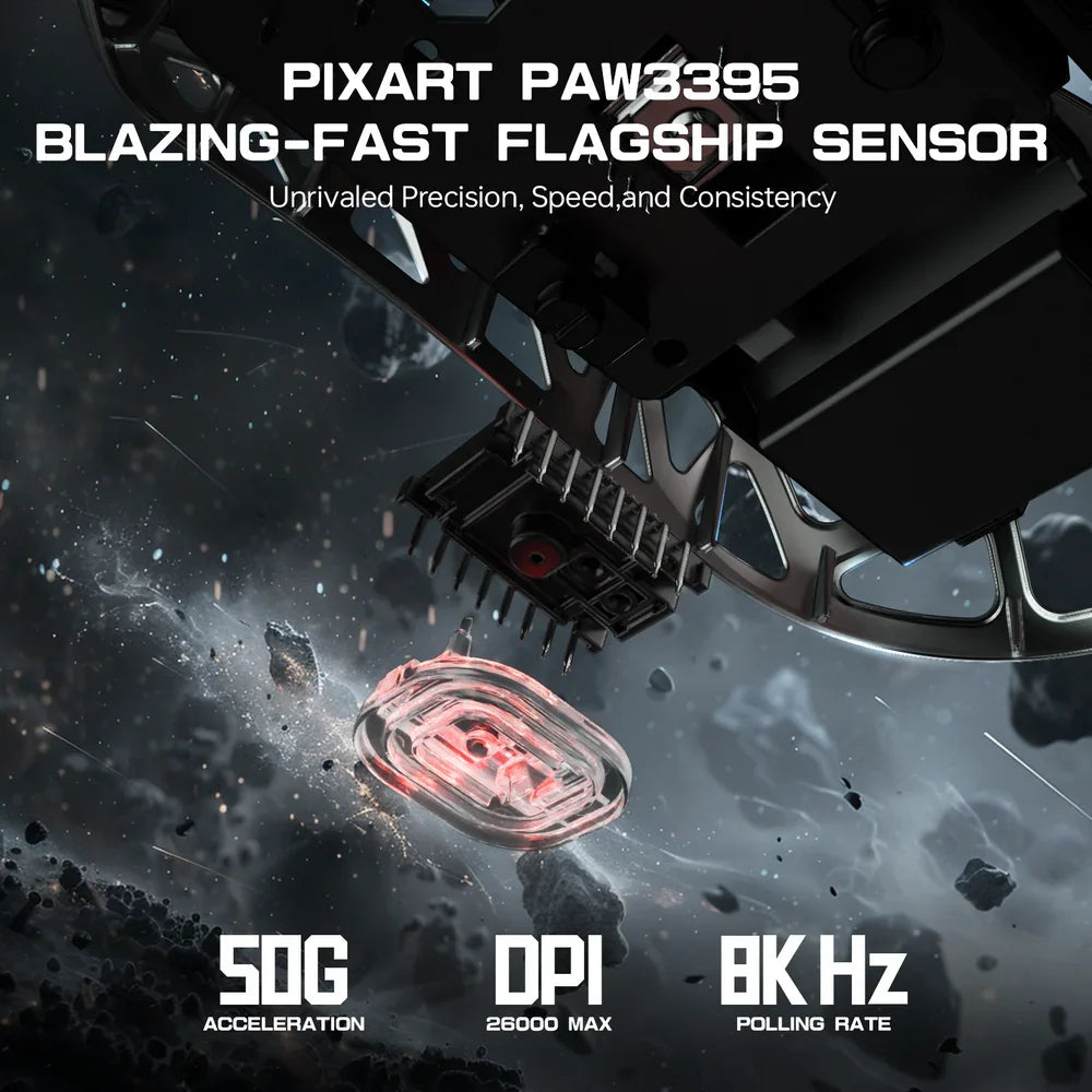ATTACK SHARK R3 Magnesium Alloy Gaming Mouse 8K SUPERLIGHT 8000Hz 6 Adjustable DPI up to 26000 PAW3395 BT/2.4G