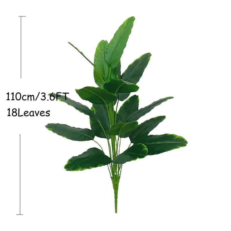 120cm 24Leaves Large Tropical Banana Tree Fake Palm Plants Real Touch Strelizia Plastic Banyan Plant For Home Shop