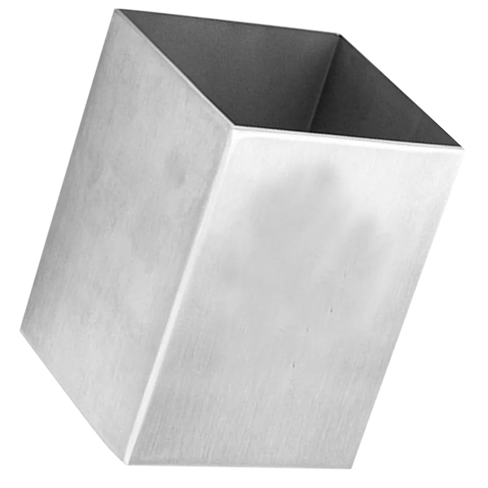 Silver Stainless Steel Square Pen Holder Thickened Pencil Cup Storage Box Marker Stand Makeup Brush Container Desk