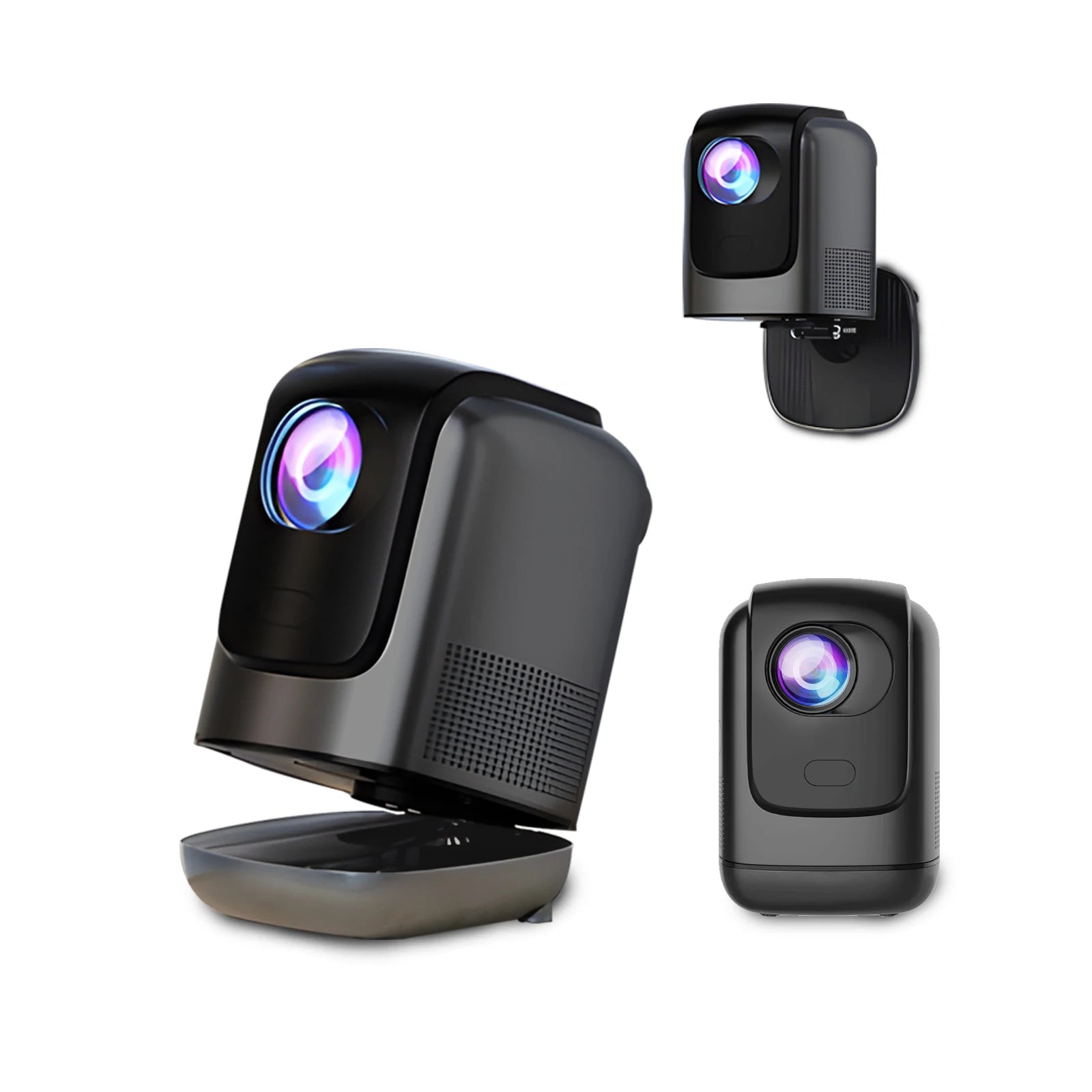 Projector Android Native 1080p Support 4K Wall Mount Design with 180°Adjustable Stand Portable WiFi Bluetooth Model:TZ1