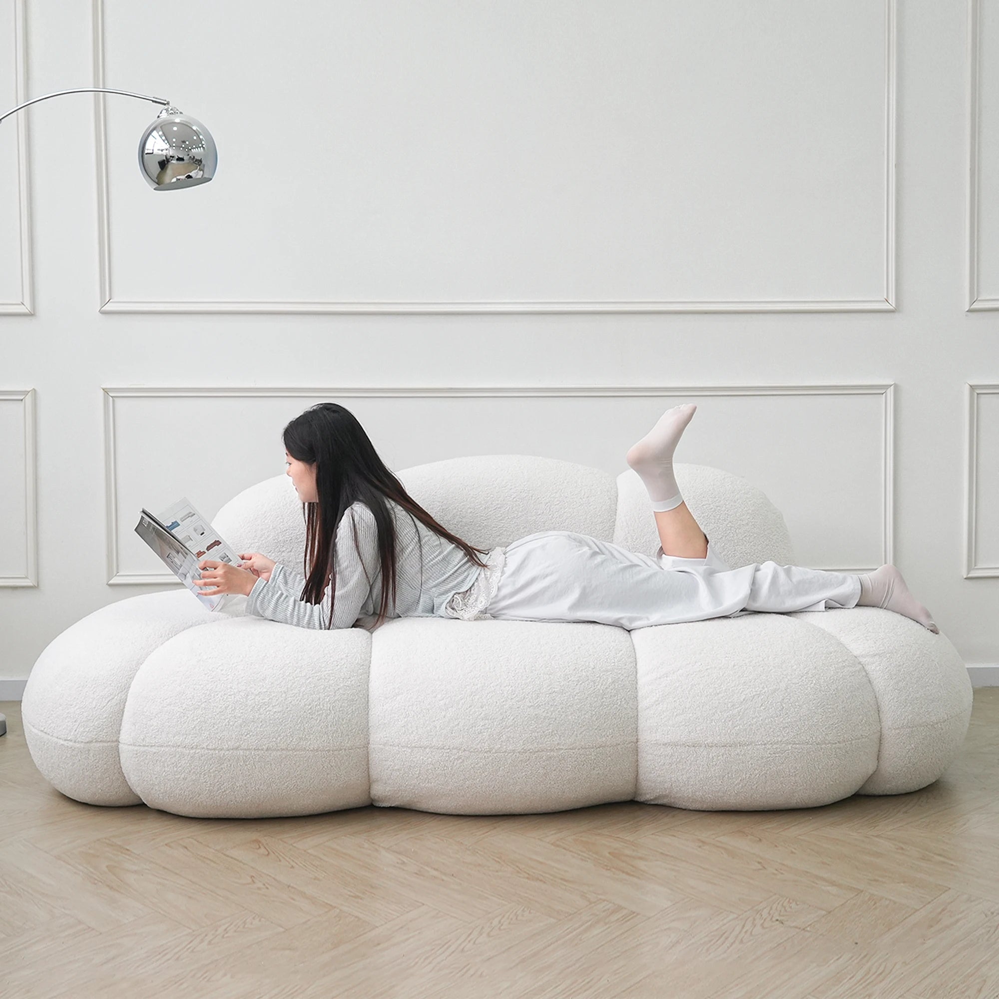 Sdorens Modern Cloud Shaped Couches for Living Room Comfy Upholstered Cloud Shaped Leisure Sofa Couch for Bedroom