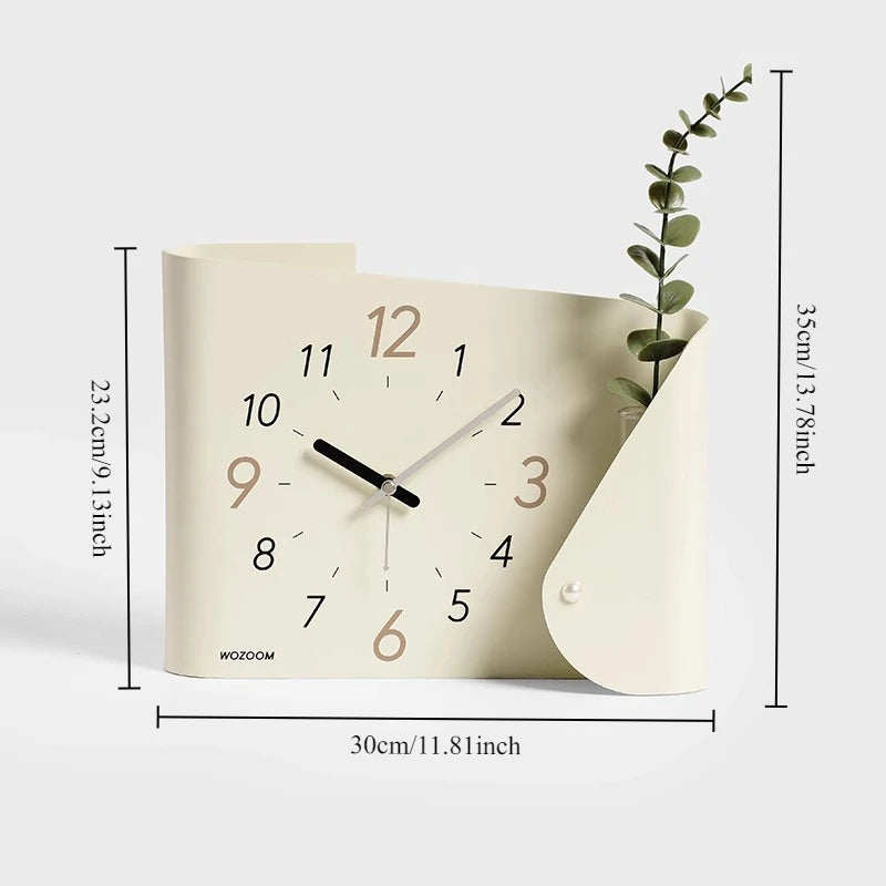 Cream Style Home Decor Living Room Foyer Desktop Decoration Creative Desk Clock - C