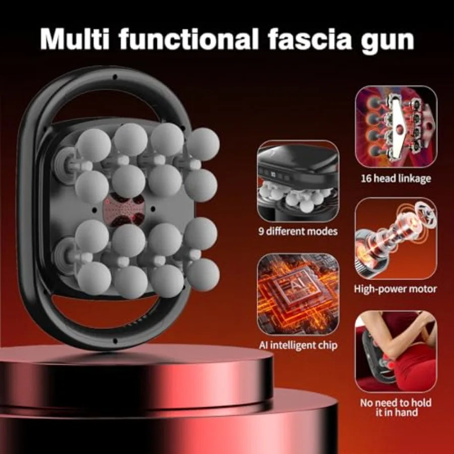 New 16 Head Massage Gun Set for Back Leg and Foot Muscle Relaxation Portable Deep Tissue Massage Gun with 30Speed