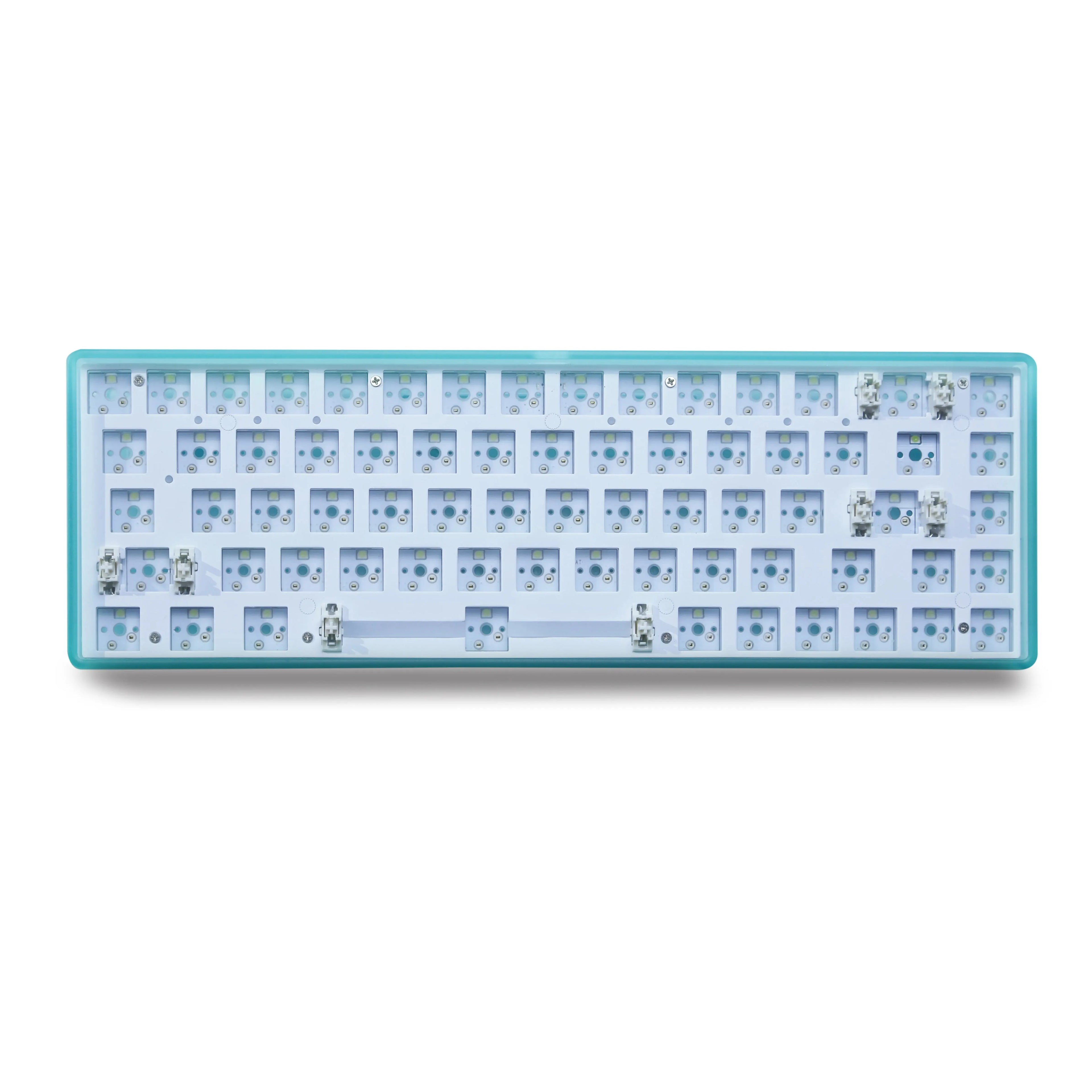 Novice 68key 3-mode Hot Swap White Light Mechanical Keyboard Kit 2.4Ghz Wireless Bluetooth Compatible 3/5 Pins Switch