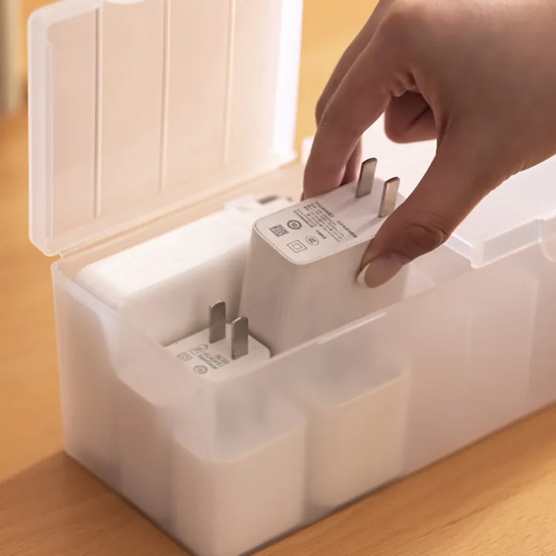 1pc Large-capacity Covered Cable ManaSynthetic Gemstoneent Box A Space-saving Desktop Storage Solution for Office