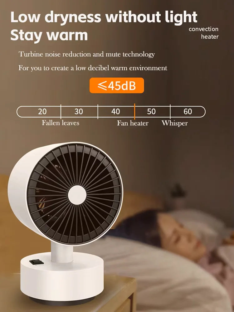 Desktop Electric Shaking Head Heater Fast Heating Constant Temp Wide-angle Warm Supply Low Noise Mini Home Office