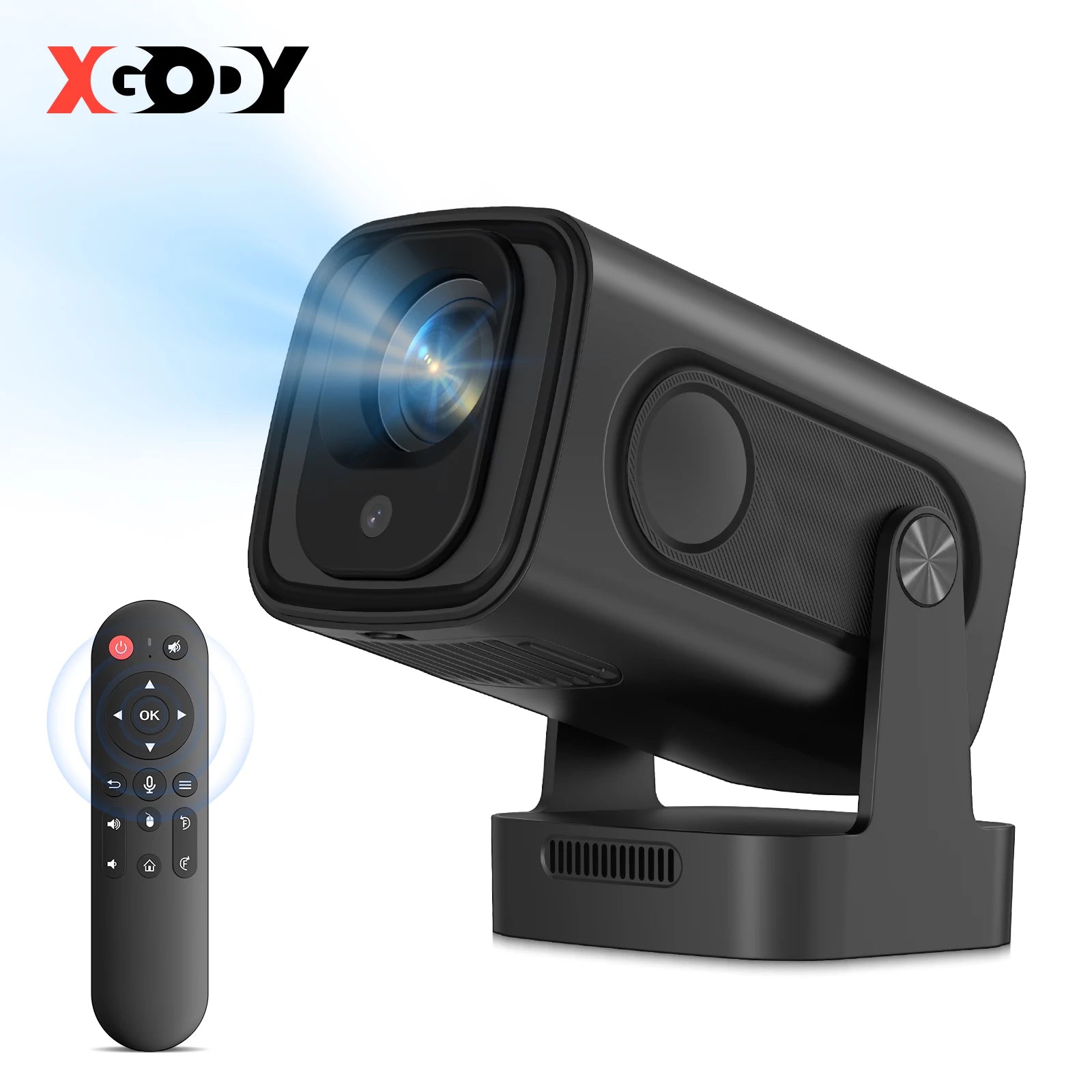 XGODY 4K HD Real 1080P 350ANSI Smart Projector with Android TV HD Movie Projector WiFi 6 Bluetooth 5.0 Portable Home