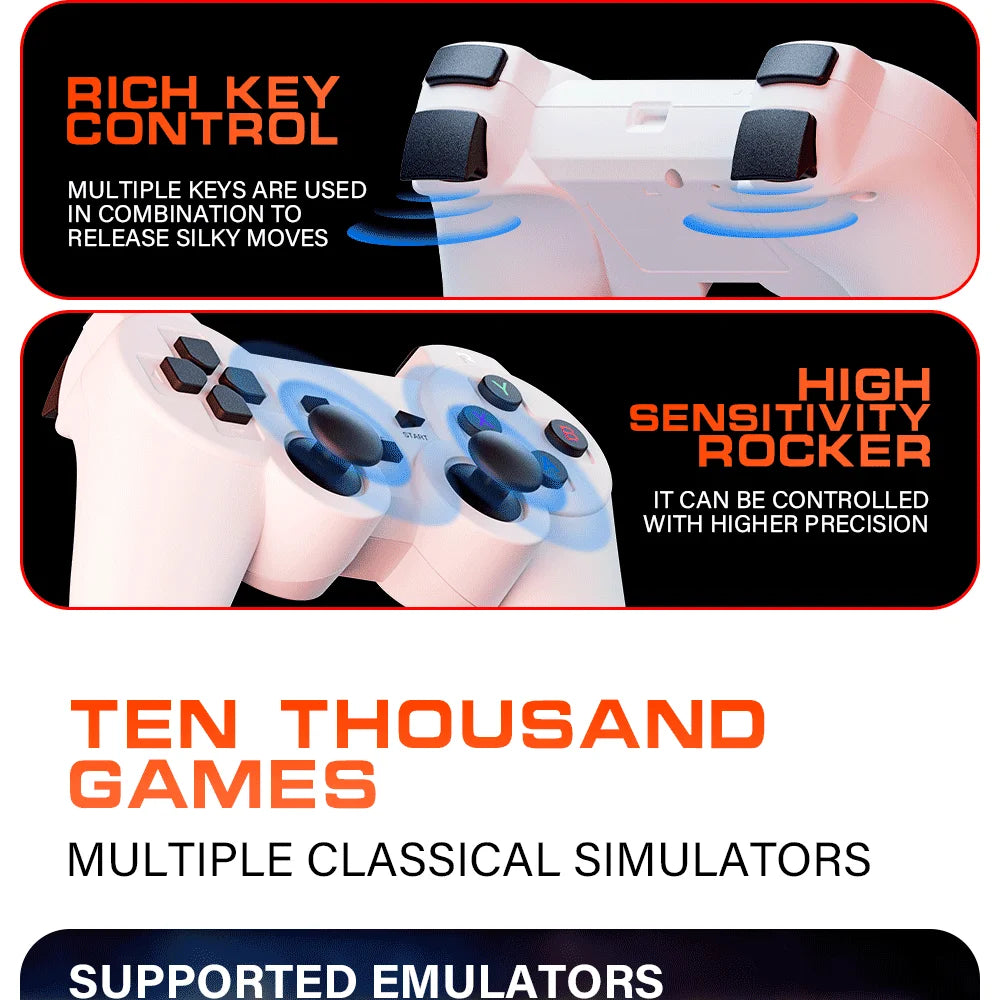 3D Game Projector P30MAX Retro Video Game Console Wireless Controller 4K ULTRA HD plug and play Android11 BT5.0 720P