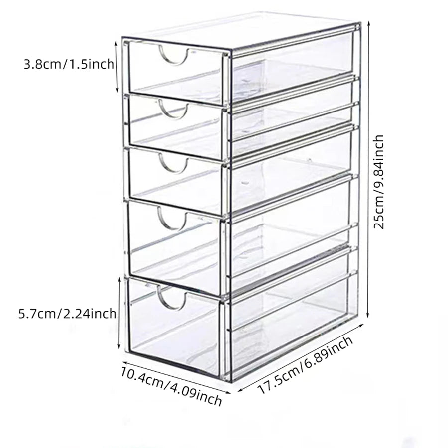 Transparent marker pen storage box desktop stationery pen holder storage box for watercolor painting pens. - Five layers