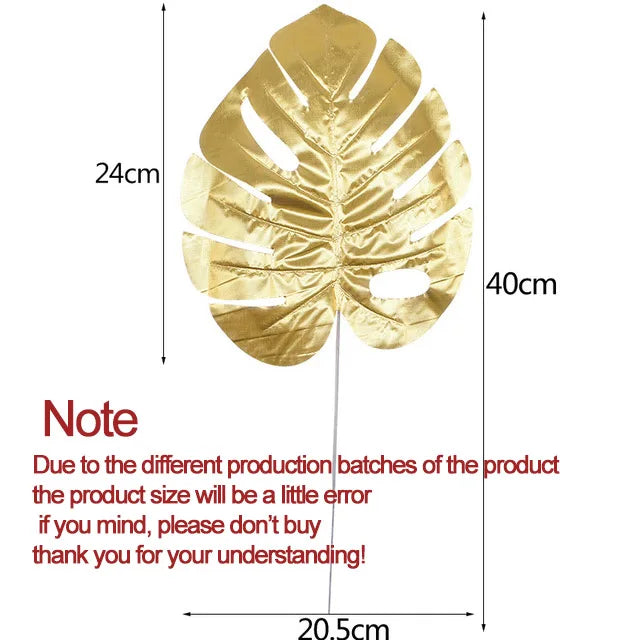 10-20 Pcs Artificial Plants Tropical Monstera Palm Leaves Simulation Leaf For Hawaiian Theme Party Decor Home Garden