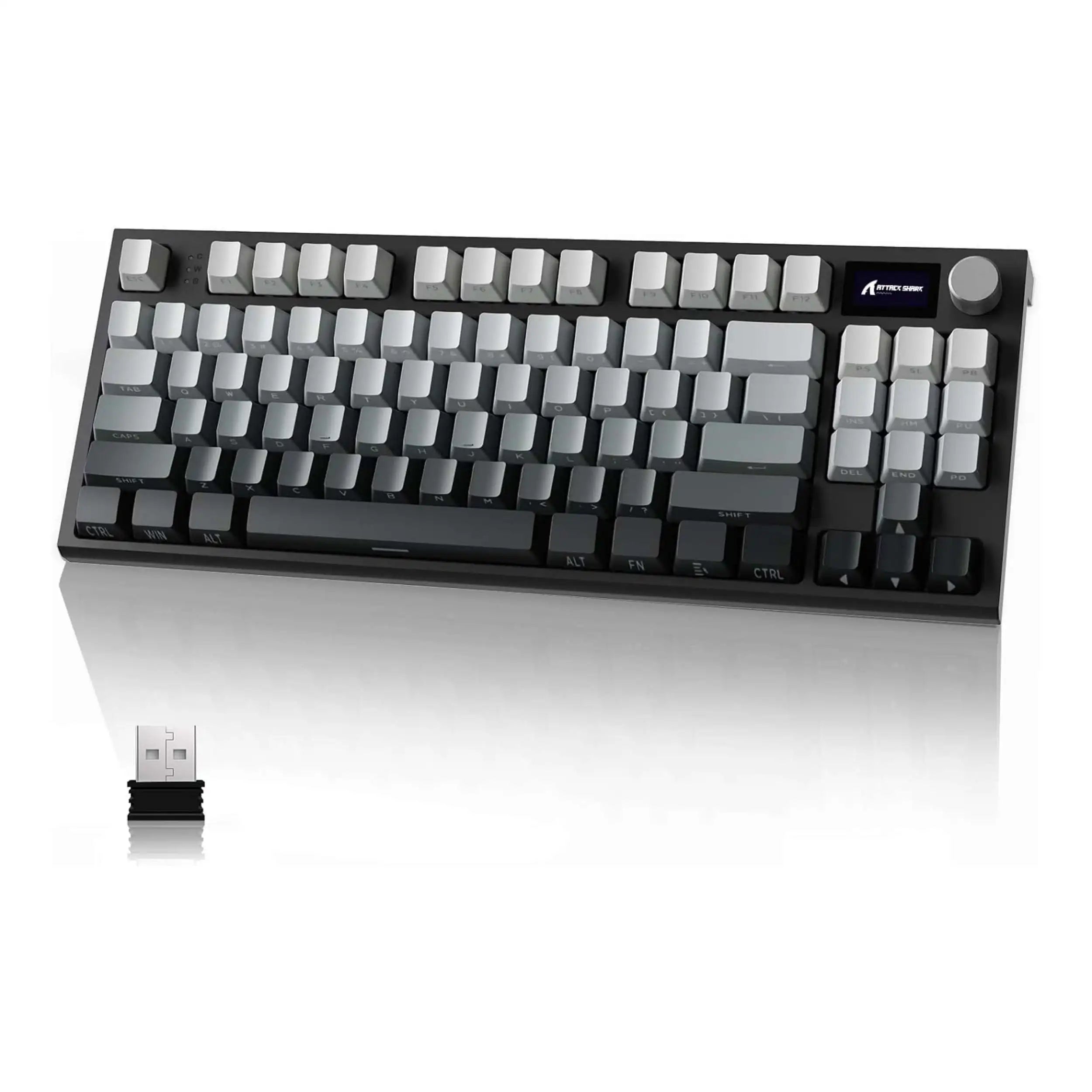 MAMBASNAKE x ATTACK SHARK RK86 RGB 75% Wireless Gasket Mechanical Keyboard,Triple Mode Bluetooth5.0/2.4G/USB-C - black