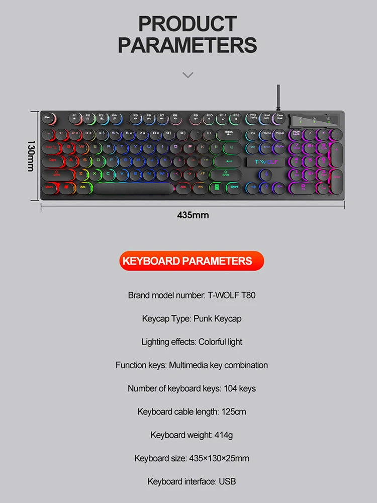 Shadow mechanical feeling keyboard desktop computer laptop esports game illuminated wired keyboard - Desktop