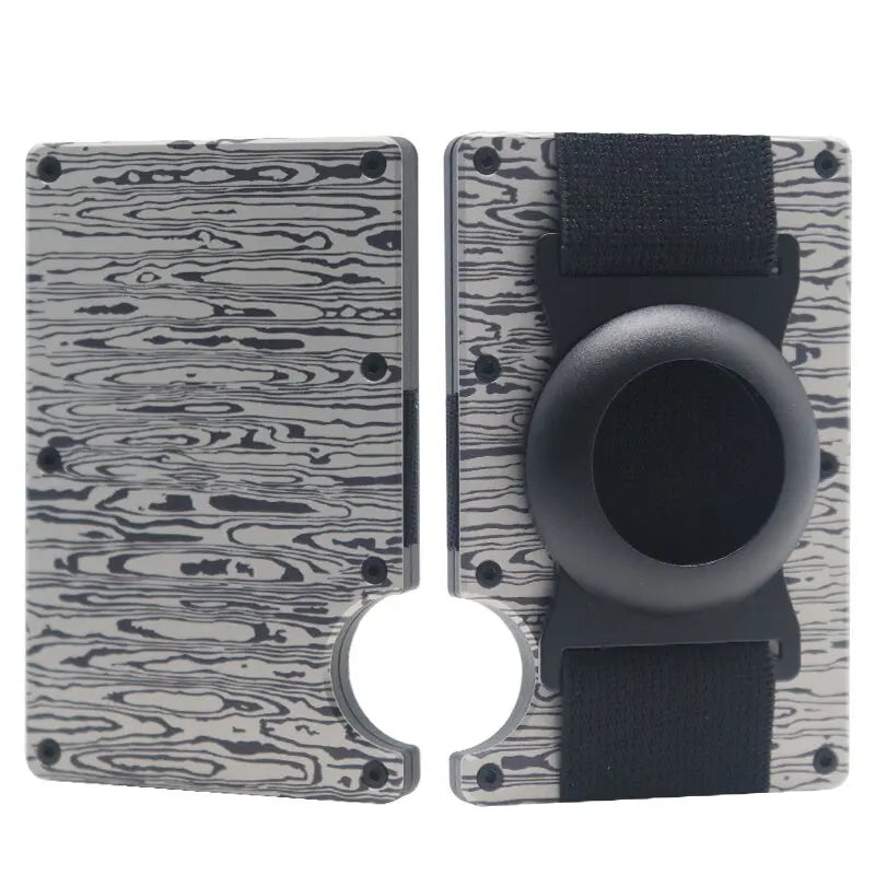 Men Metal Wallet AirTag Holder Aluminum Credit Card Holder Wallet RFID Blocking Slim Wallet for Minimalist Carteira