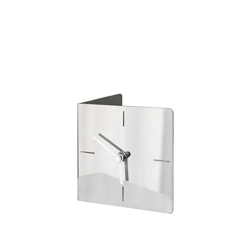 Modern Stainless Steel Dial Plate Table Clocks Luxury Creative Desktop Ornament Bedroom Bedside Desk Clocks Room