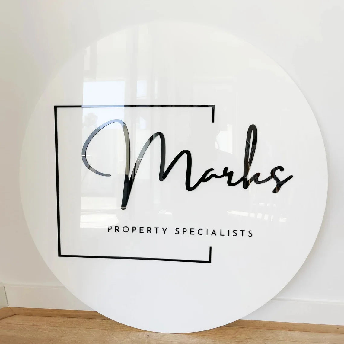 Free Logo Design Custom Round Business Logo Acrylic Sign Laser Cut 3D Wall Sign Business Signage for Office Beauty