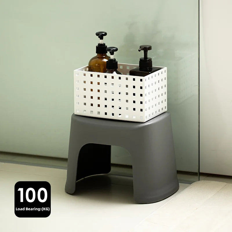 SHIMOYAMA Japanese 4 Legs Low Stool Baby Small Bench Household Plastic Adult Change Shoes Bench Bathroom Anti-slip