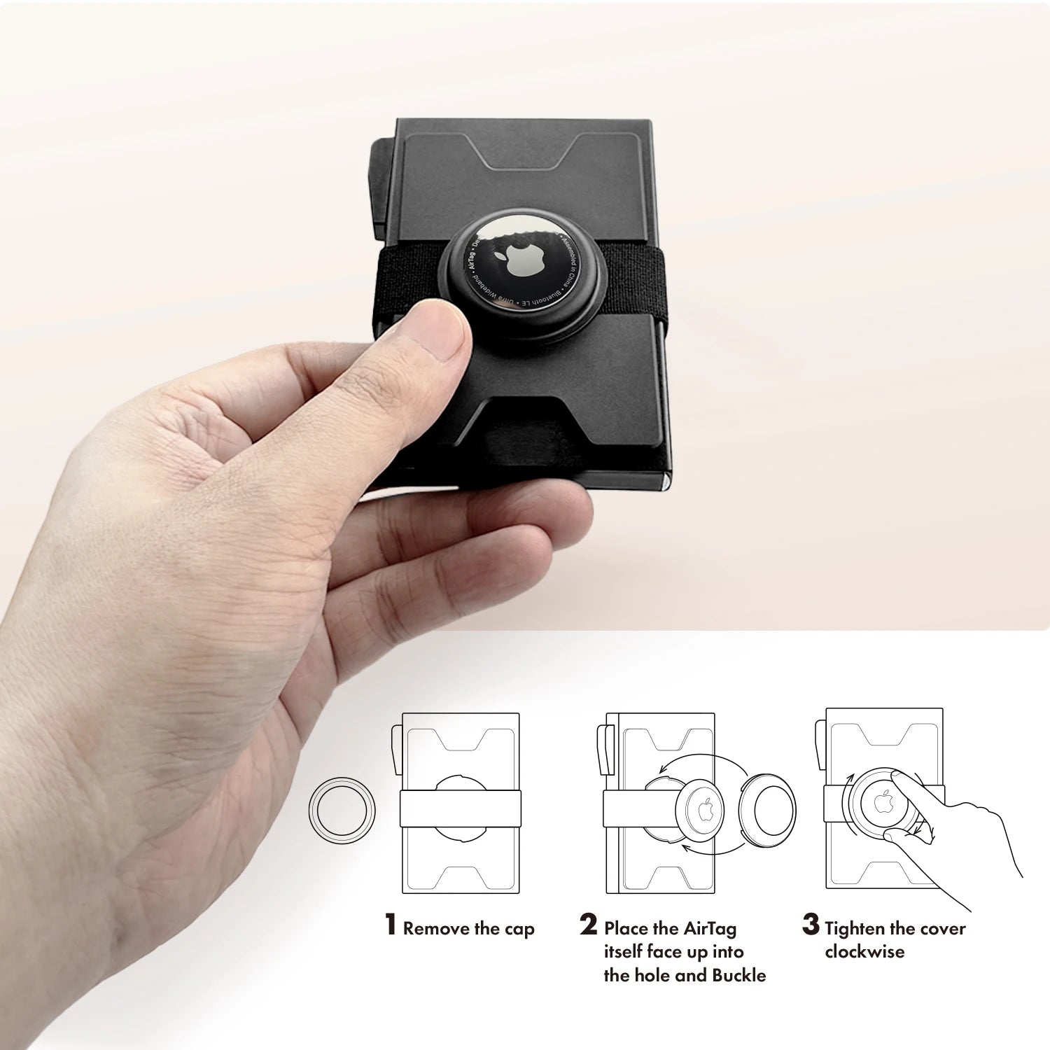 Smart Airtag Wallet Men: Metal Wallet with Airtag Holder - AirTag Wallet for Men Airtag Slim Minimalist Pop Up Card