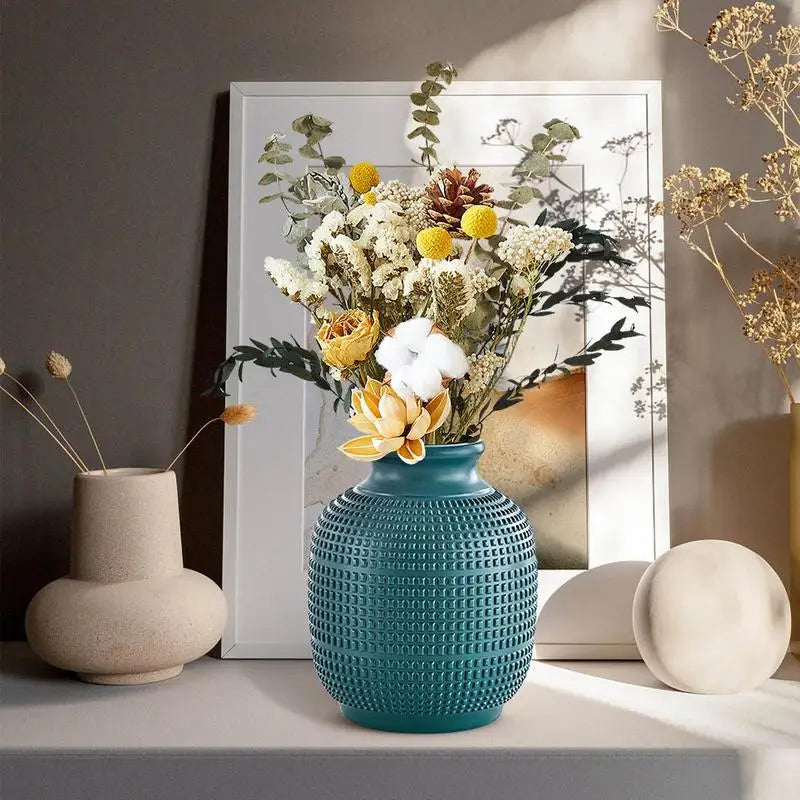 Imitation Ceramic Vase Modern Centerpiece Floral Vase Unbreakable Flower Vase For Home Decor Living Room Centerpieces