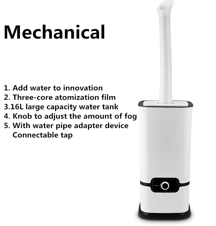 16L 100-240V Industrial Air Ultrasonic Humidifier Mute Commercial Supermarket Vegetables Mist Maker Fogg