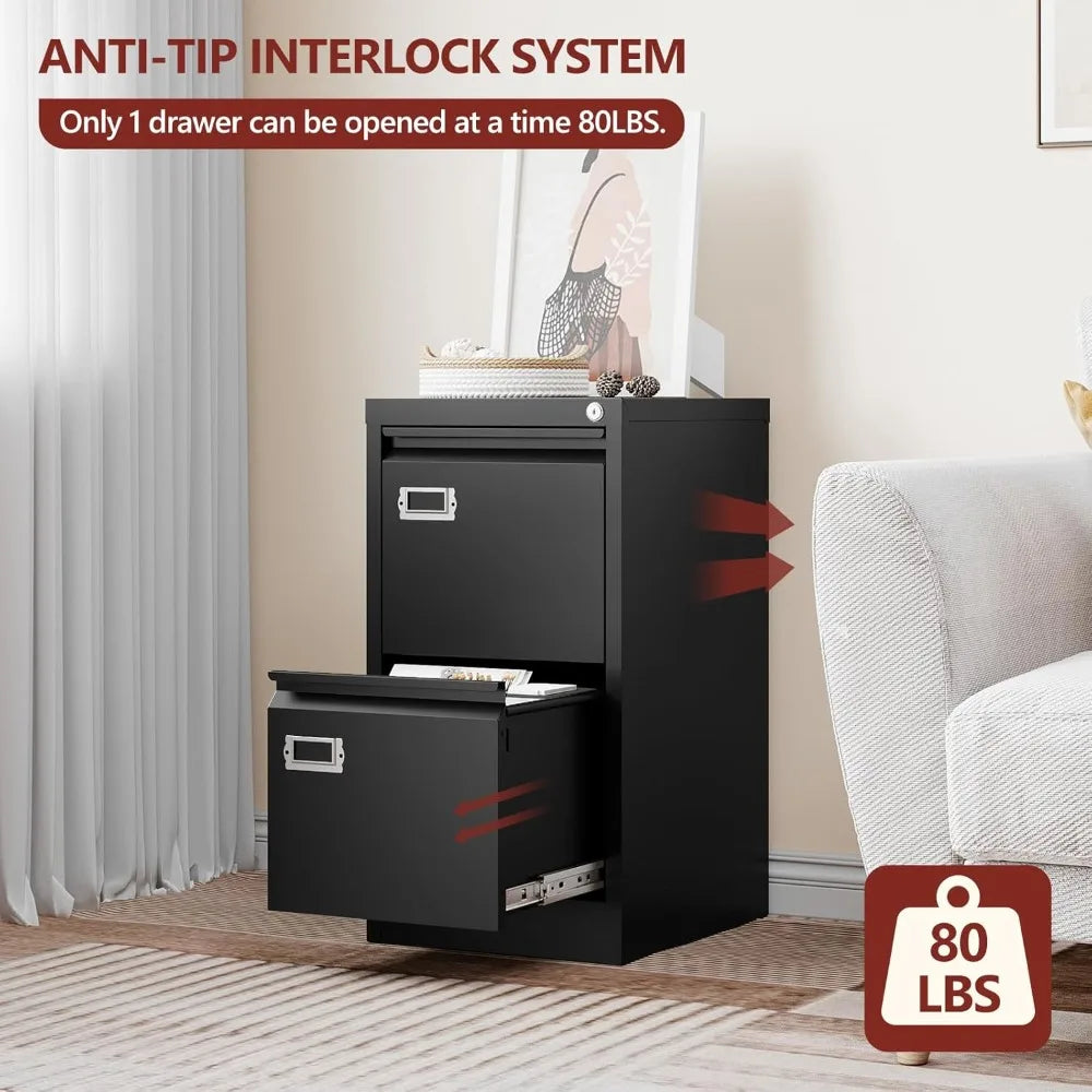 File Cabinet with Lock,Vertical Filing Cabinet for Home Office,Metal File Cabinets with Lock,Storage Files for A4/