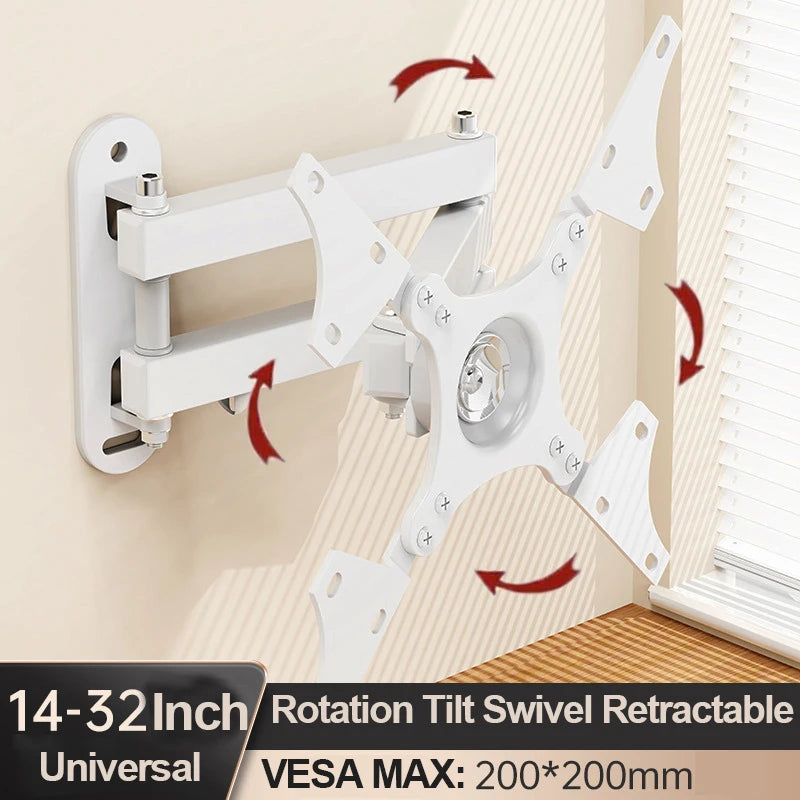 20° tiltable TV Wall Mount Bracket 360° Rotated Holder Universal TV Mounts for 10-32 Inch LCD LED Monitor Flat Panel