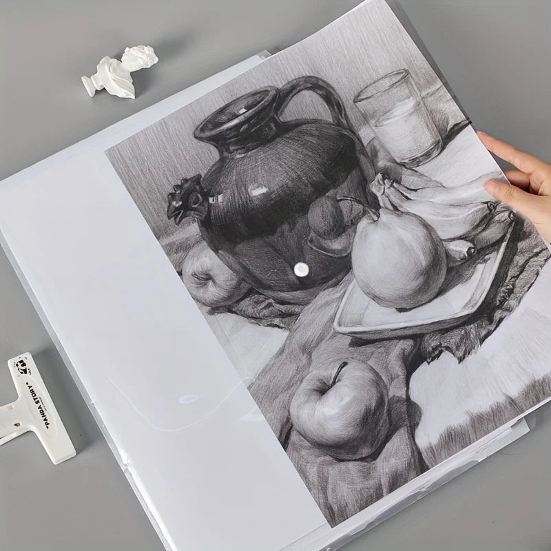 12 Pcs Pocket Storage Transparent File Bag Office Folders Document 4500X3200X010CM Pp A3 Envelopes Documents