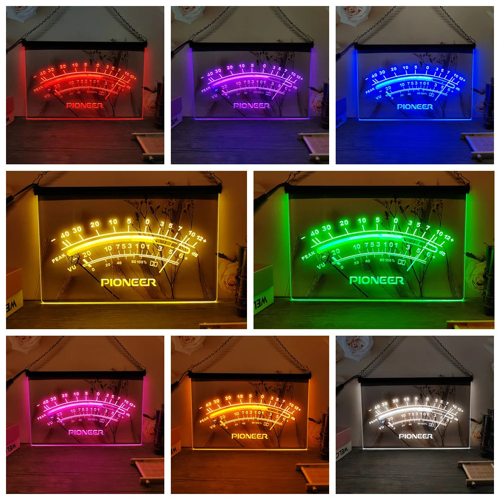 Pioneer Peak VU dB LED Neon Sign-3D Carving Wall Art for Home,Room,Bedroom,Office,Farmhouse Decor