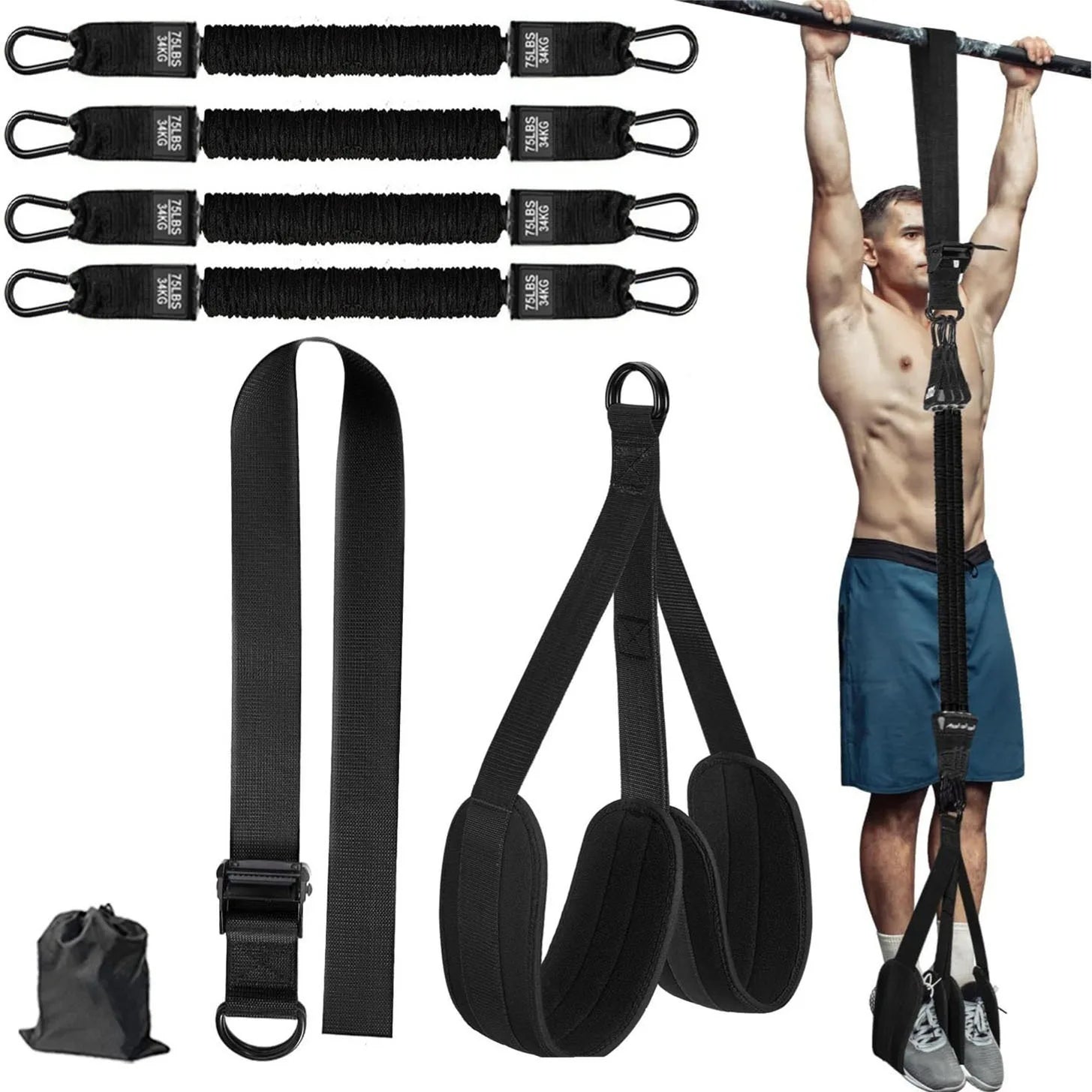 Pull Up Assistance Bands Set Resistance Strap for Pull-ups Assist for Men Women Hanging Training Chin-up Workout Body