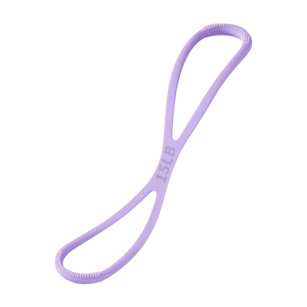 8 Shaped Fitness Resistance Band Fitness Pulling Rope Shoulder Stretch Band for Home Chest Arm Exercise - Purple15