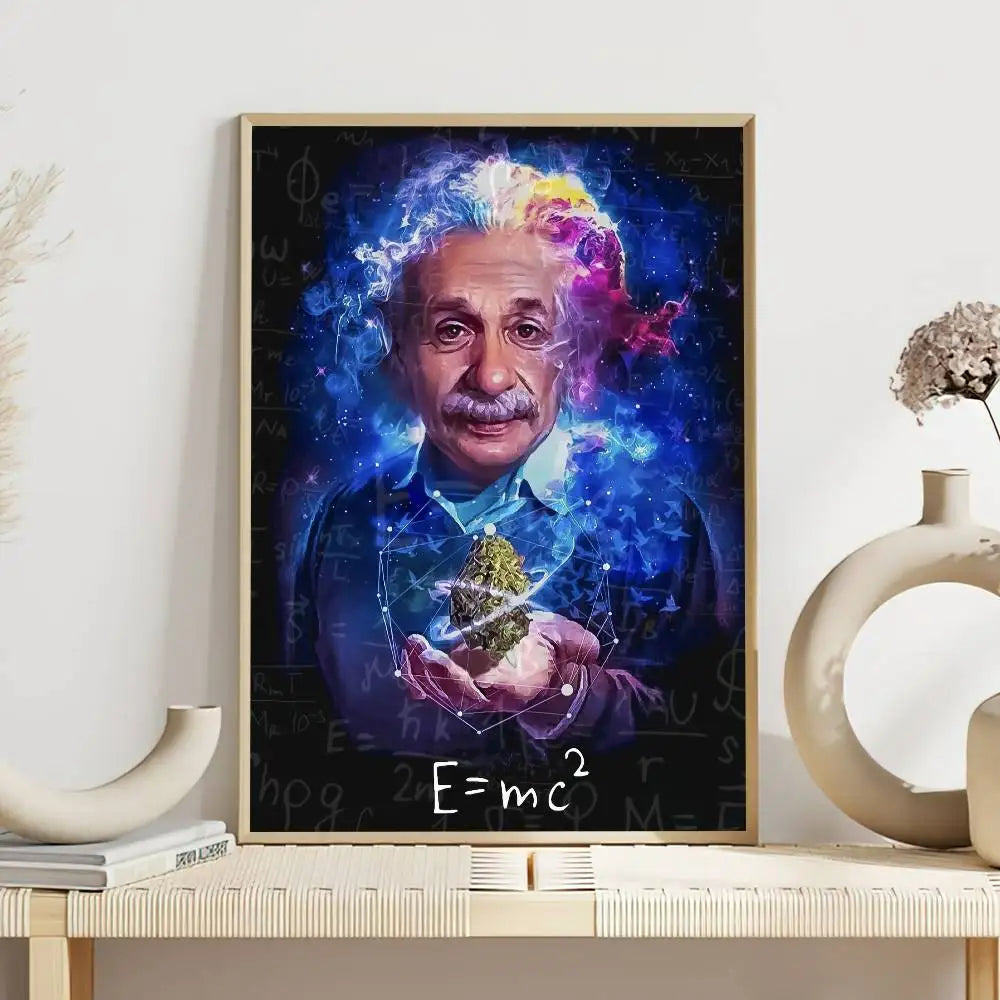 Theoretical Physicist E-Einstein Poster Self Adhesive Painting Living Room Office Decoration Bedroom Home Wall Sticker