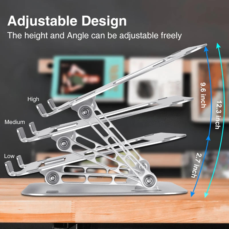 Tenmtoo Adjustable Laptop Stand Portable Aluminum Notebook Stand Compatible With 10-17.3 Inch Laptops and Macbook
