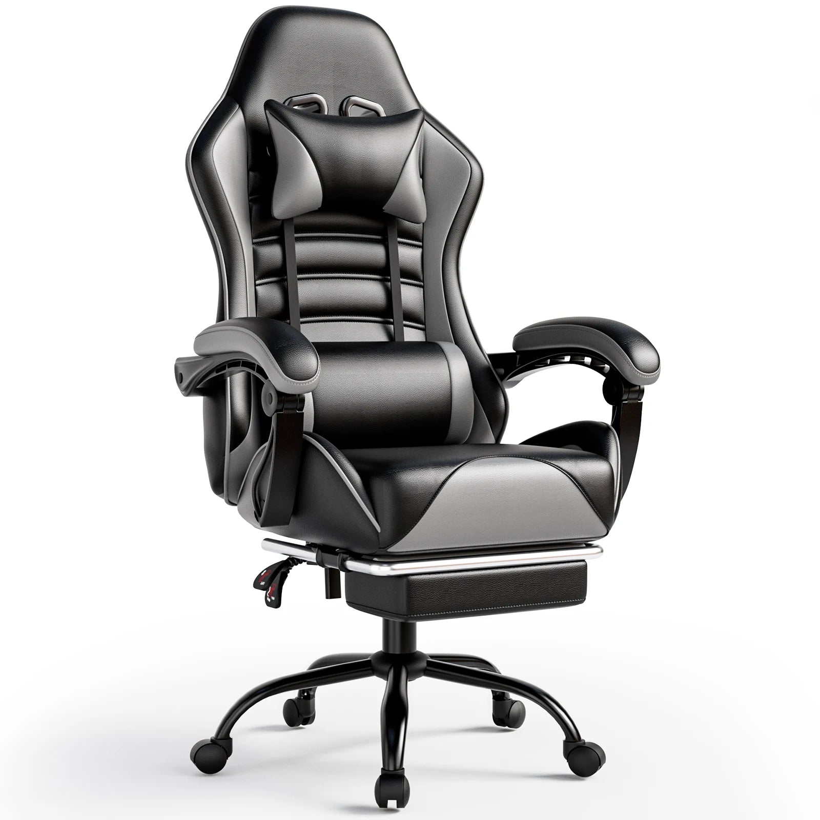 Ergonomic Gaming Chair with Footrest Racing Style Video Game Chair for Adults Reclining Gamer Chair Office Chair - GRAY