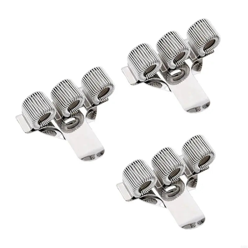 3Pcs Metal Pen Holder with Pocket Clip for Doctor Nurse Uniform Three Hole Pencil Holder with Adjustable Spring Rings