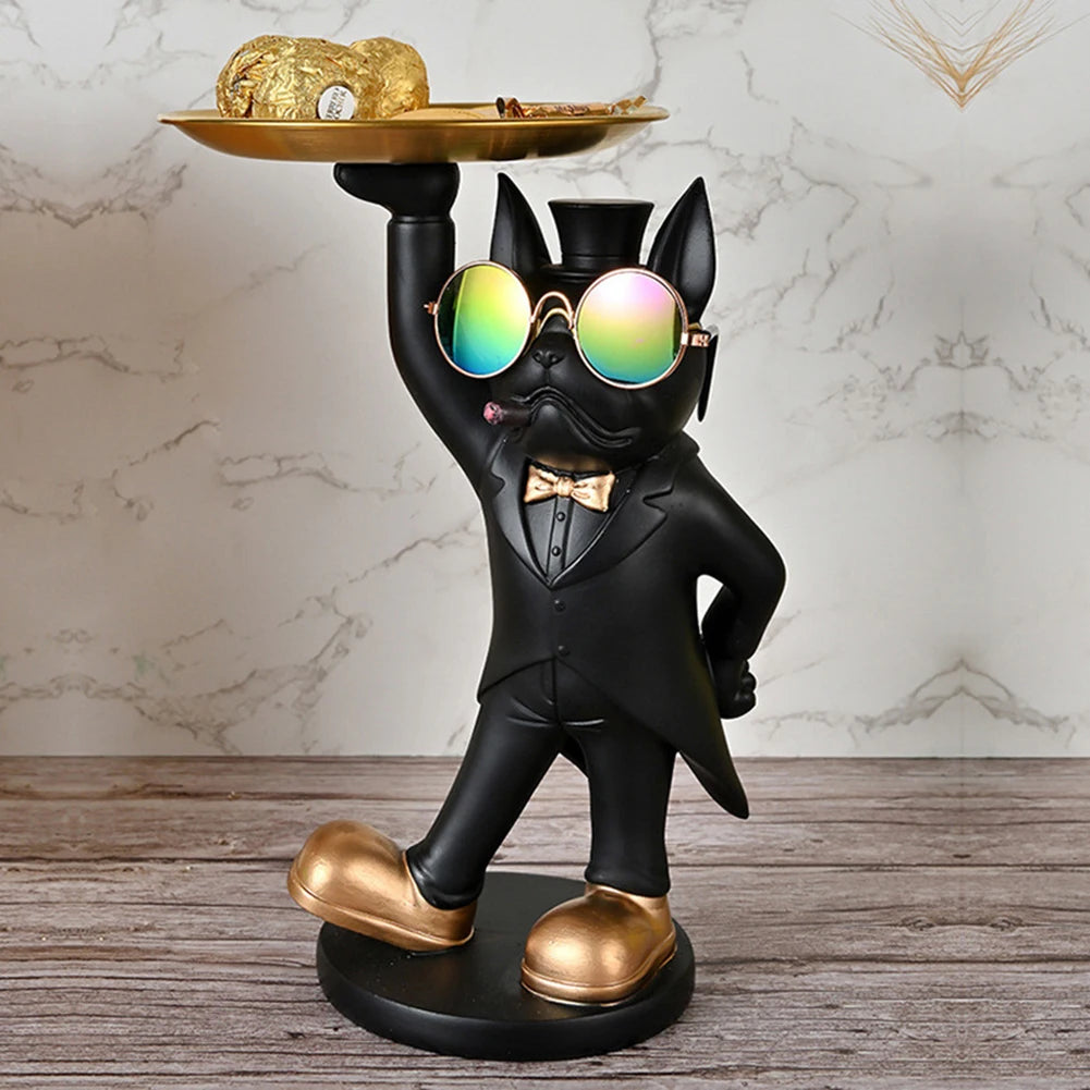 Bulldog Animal Figurines Cool Dog Statue Sculpture Living Study Room Bedroom Decor Home Interior Decoration Accessories