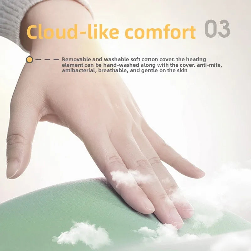 Heated Cushion Memory Foam Orthopedic Lumbar Support Tailbone Pain Relief Office Chair Car Cushion for Women & Men