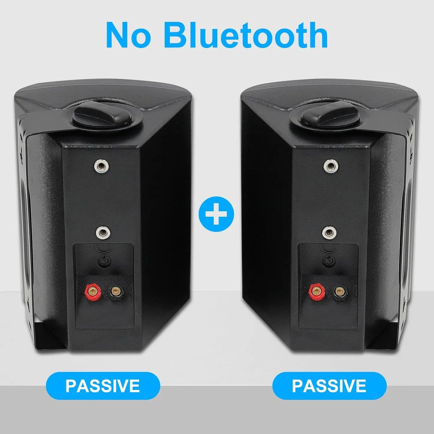 Herdio 2PCS 4’’ 200W Wall Mount Outdoor Passive Speakers Waterproof Powerful Bass Expansive Stereo Sound Coverage