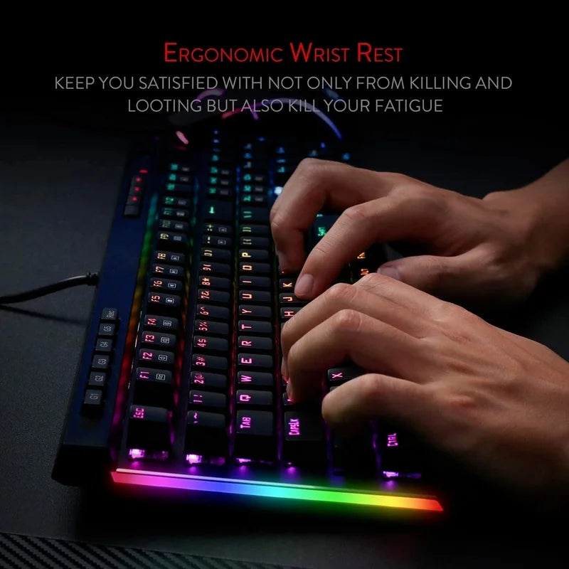 Redragon K580 VATA RGB 104 Keys LED USB Backlit Mechanical Gaming Wired Backlight Computer Keyboard Anti-ghosting