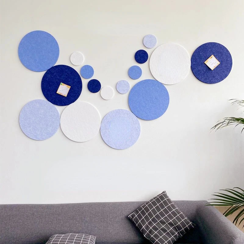 Creative Circular Felt Cork Board Kindergarten Shool Office Household Wall Stickers Sets Decoration Photos Message