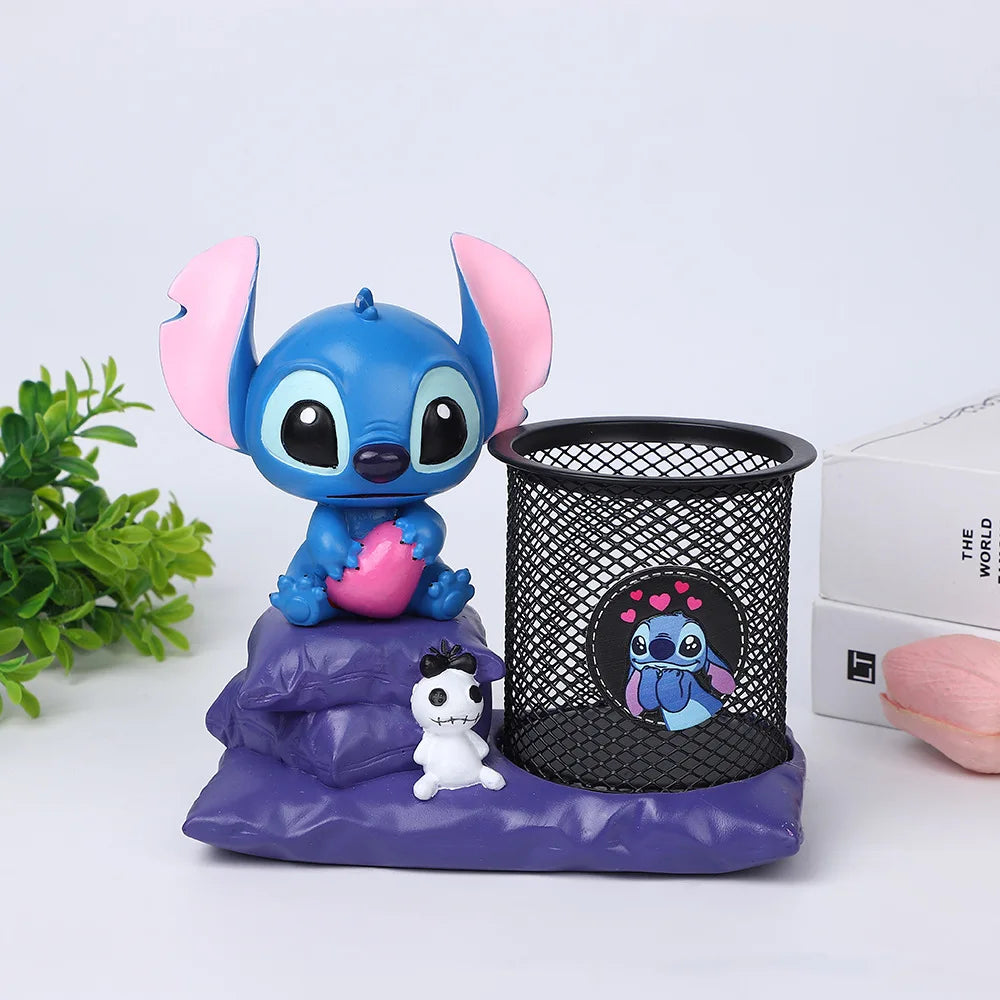 Licensed by Disney Stitch Pen Holder-Official Desktop Organizer With Storage Pockets Kawaii Study Gift For Graduation &