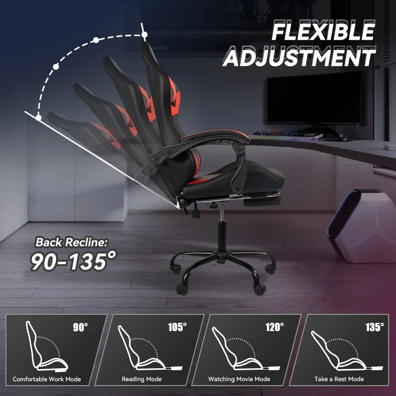 Nalupatio Ergonomic Office Chair Leather E-Sports Chair,Gaming Chair Rotatable Adjustable Headrest，For Offices