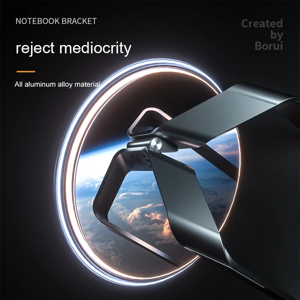 Laptop Stand Adjustable Aluminum Alloy Notebook Tablet Stand Up to 17.3 Inch Laptop Portable Fold Holder Cooling