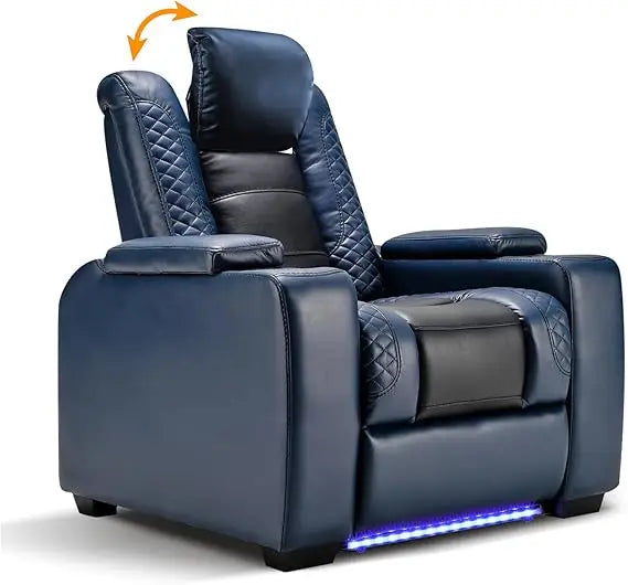 Power Recliner Chair with USB Port Electric PU Leather Home Theater Seating for Living Room Movie Reclining Chairs
