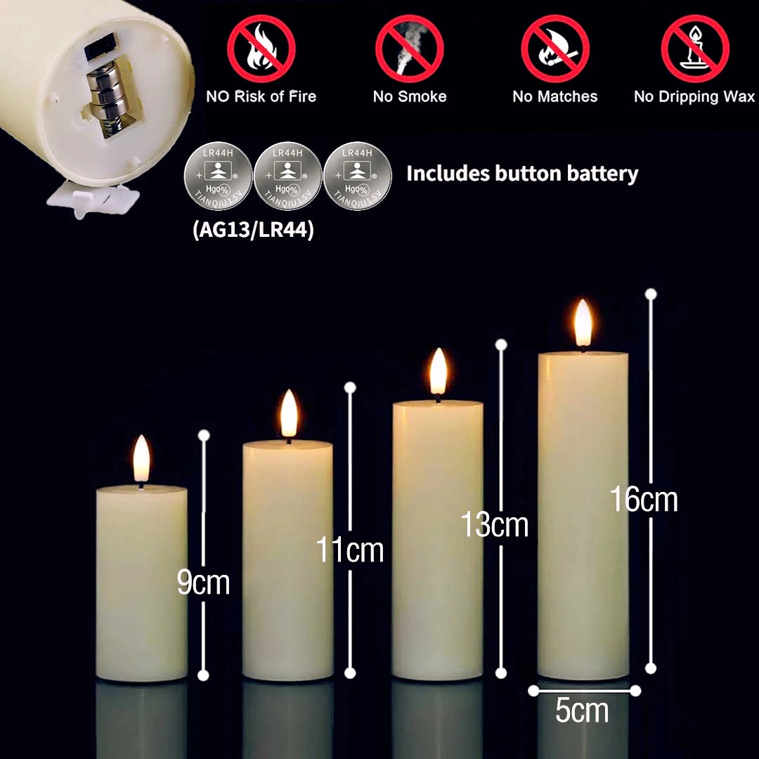 6-120PCS Led Candles Bulk Flickering Flameless Candles Battery Operated Fake Pillar Candle Wedding Birthday Party Decor
