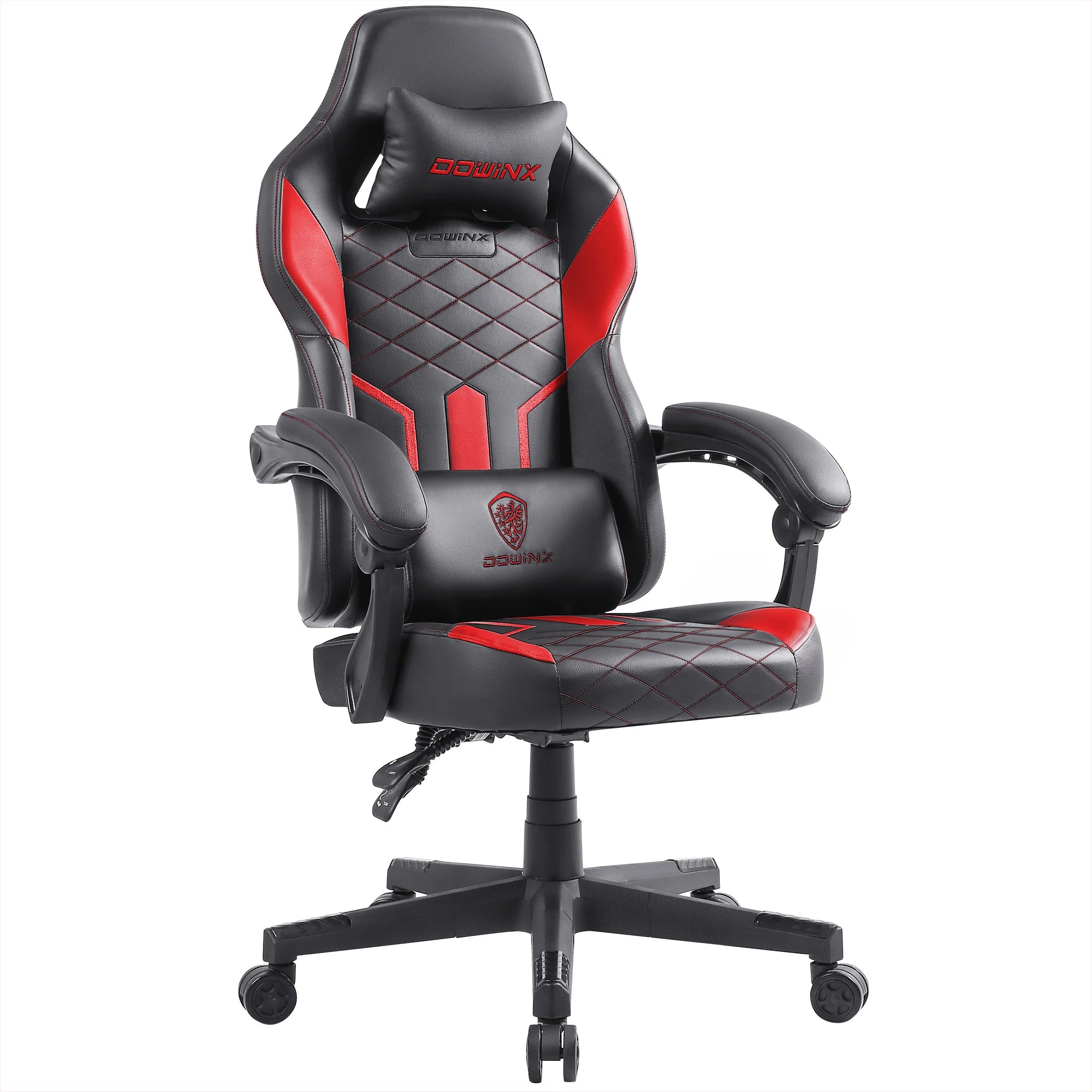 Dowinx Gaming Chair with Pocket Spring Cushion Ergonomic Computer Chair High Back Reclining Game Chair Pu Leather