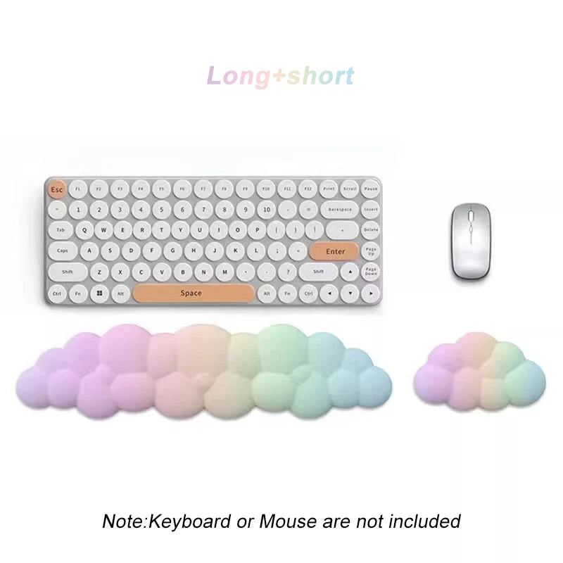 Cloud Keyboard Wrist Rest Mouse Pad Wrist Support Keyboard Set with Ergonomic Memory Foam Anti-Slip Base for Home