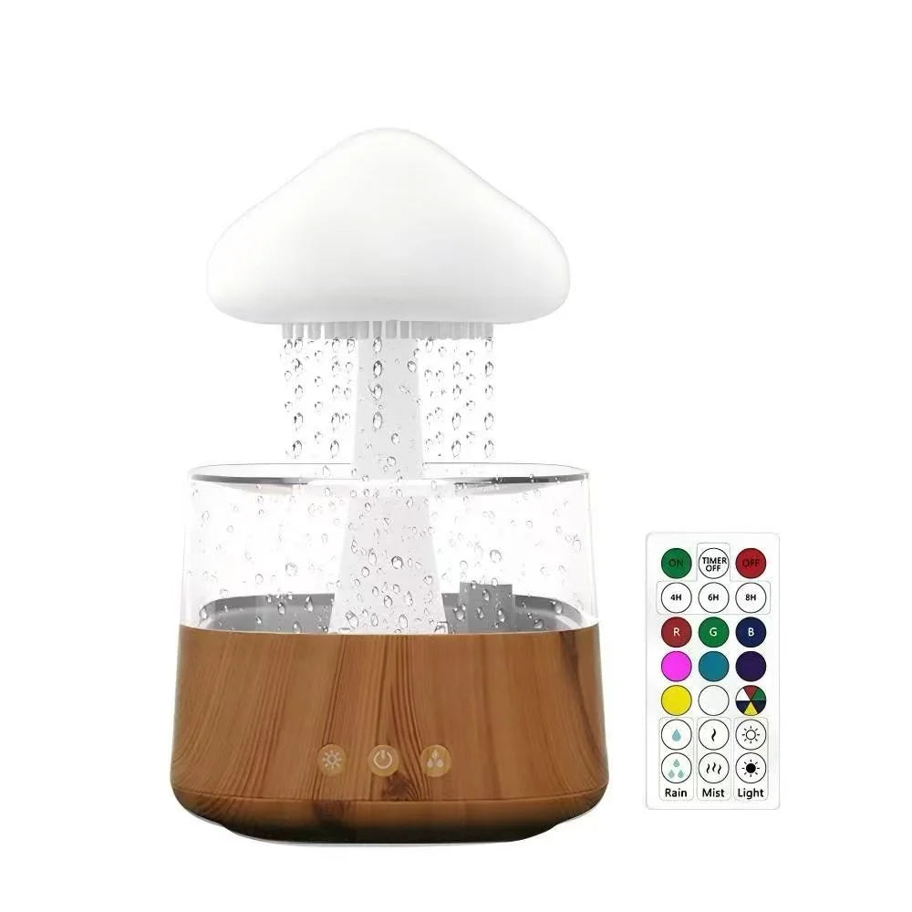 Cloud Humidifiers 450ML Water Drip Mushroom Humidifiers with Remote Control 7 Colors Mood Light Air Humidifier