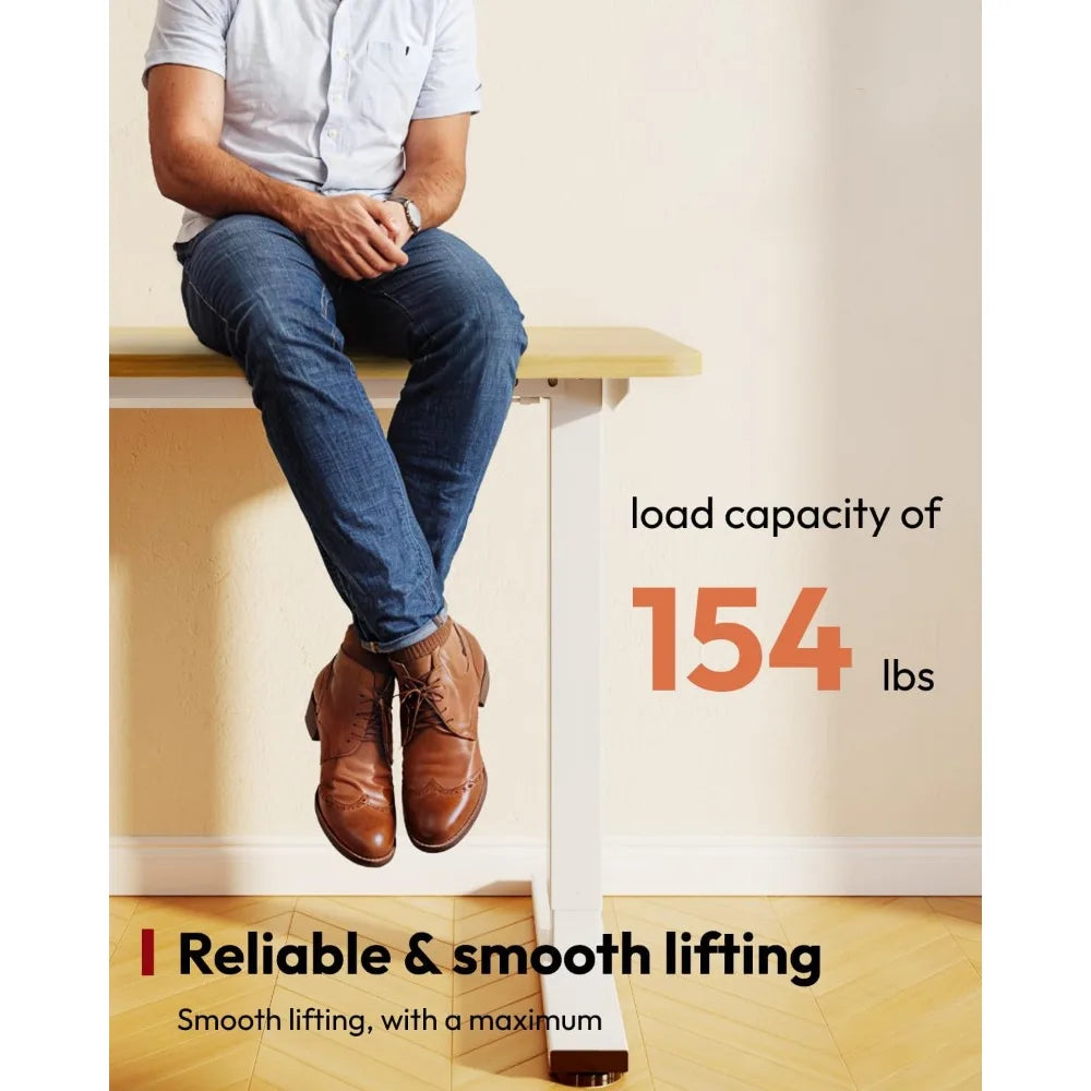 Standing Desk Height Adjustable Electric 40x24 Inches Sit Stand Desk for Home Office with Splice Board